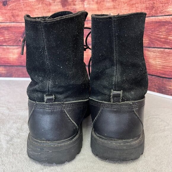 Timberland Black Leather & Suede Lace Up Combat Boots Size 7 - Picture 5 of 16